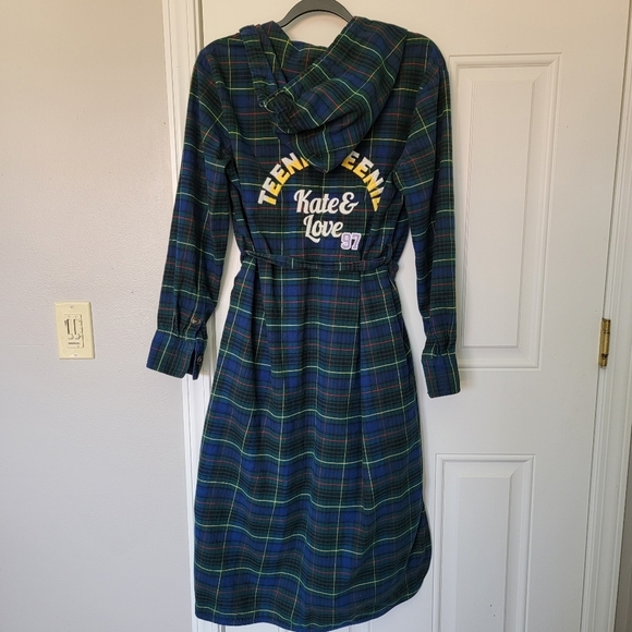Teenie Weenie Tartan Plaid Hooded Button Tie Robe Dress Kate & Love 97 OS M/L - Picture 6 of 11
